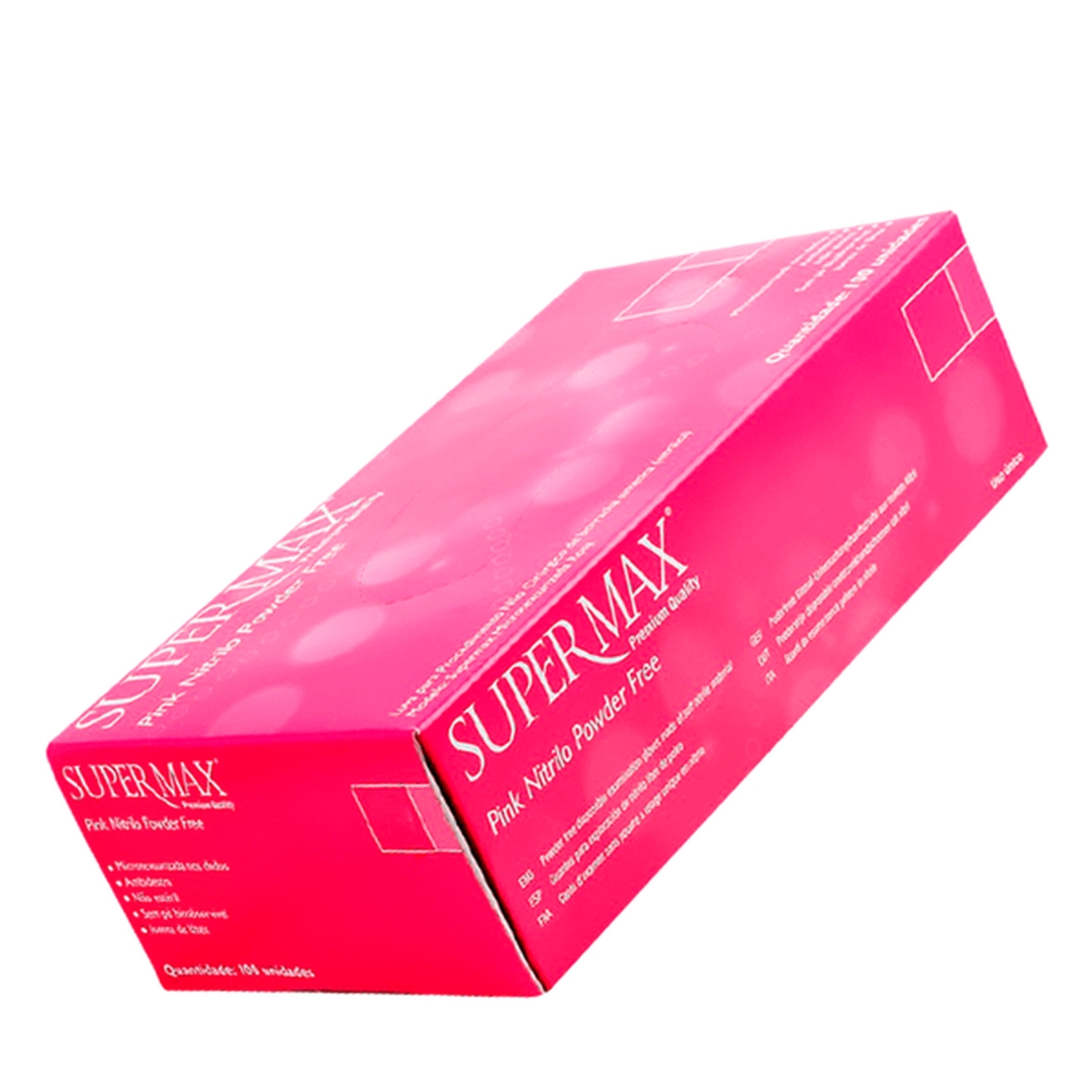 LUVAS DE PROCEDIMENTO NITRILO ROSA SUPERMAX