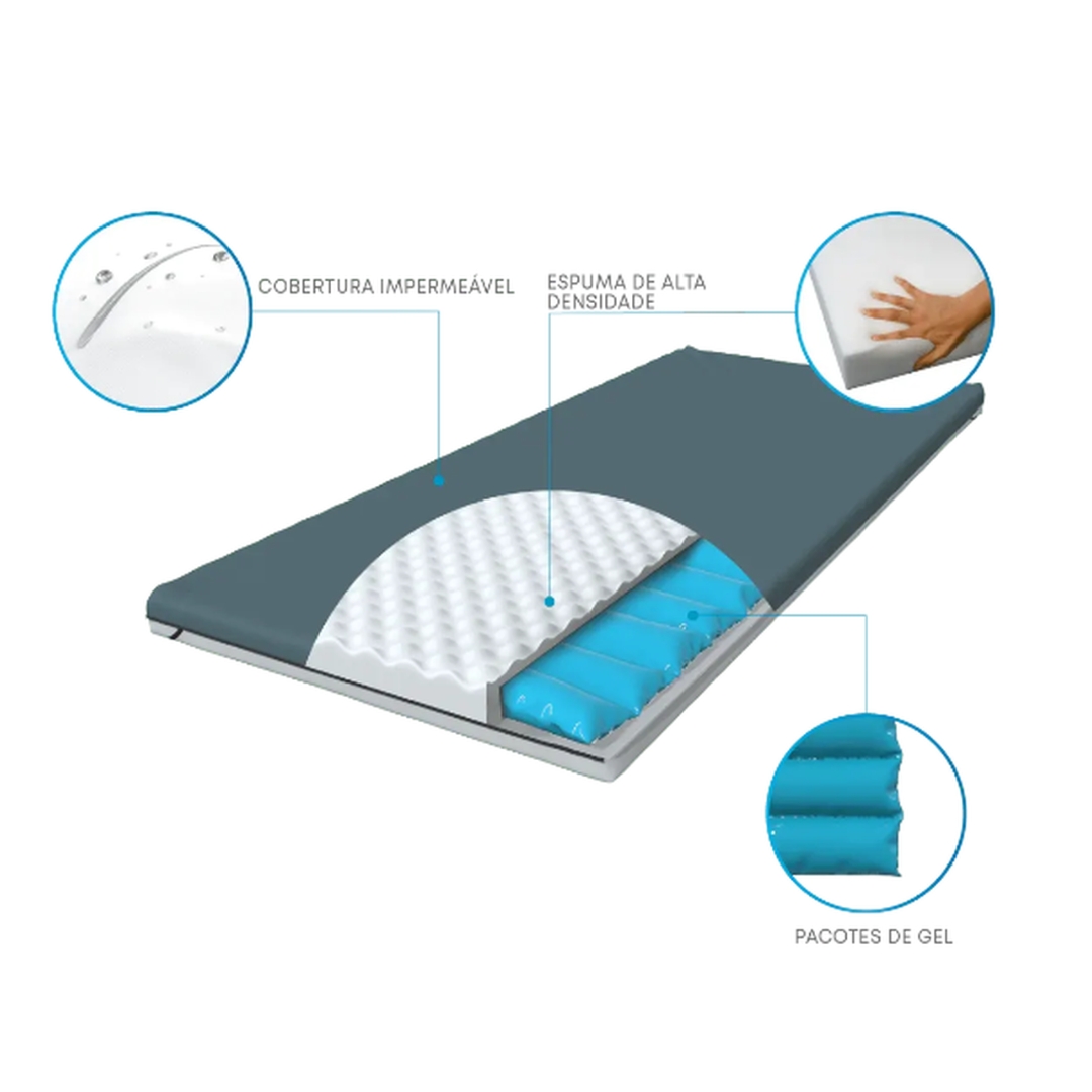 COLCHÃO TOPPER ANTIESCAR THERAGEL TM500 T...