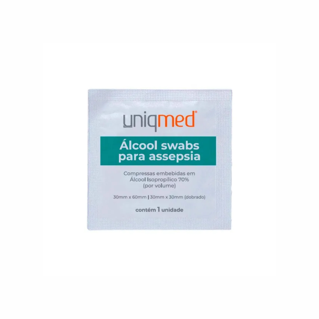 ALCOOL SWABS P/ ASSEPSIA CX C/100 UNIQMED ALCOOL SWABS P/ ASSEPSIA CX C/100 UNIQMED