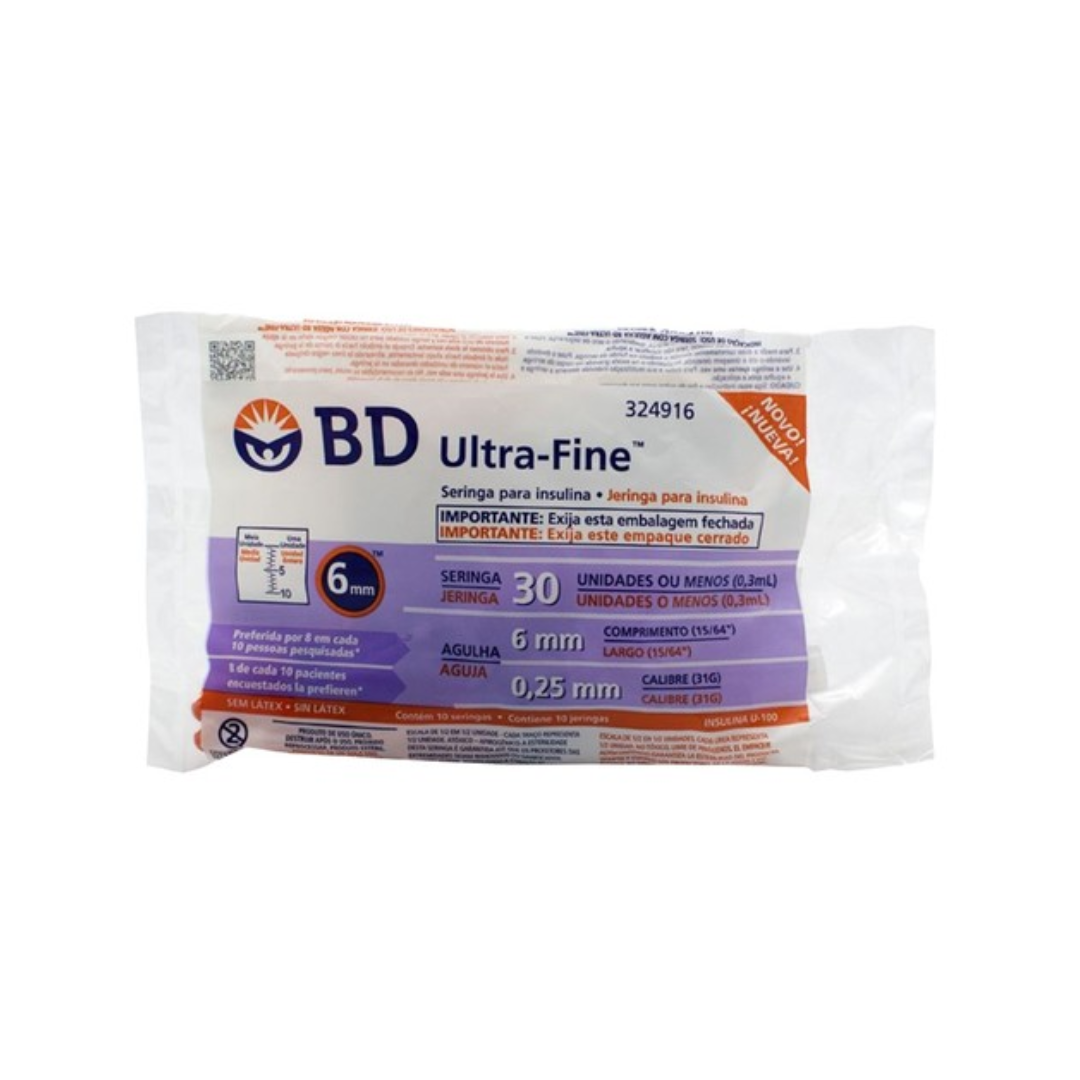 SERINGA P INSULINA 0,3 ML ULTRA FINE BD C...