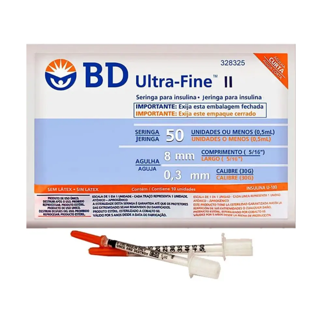 SERINGA P INSULINA 0,5 ML ULTRA FINE BD C...