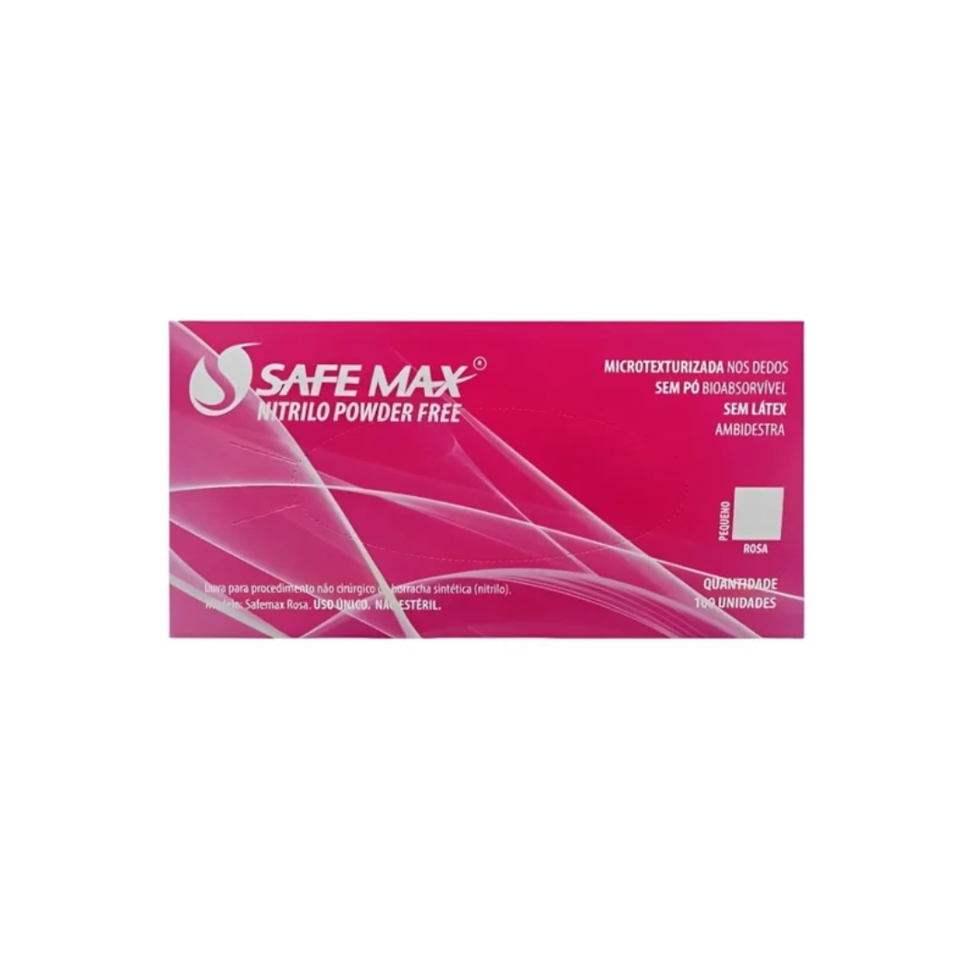 LUVA PROCED NITRILO ROSA TAM G SAFEMAX SU...