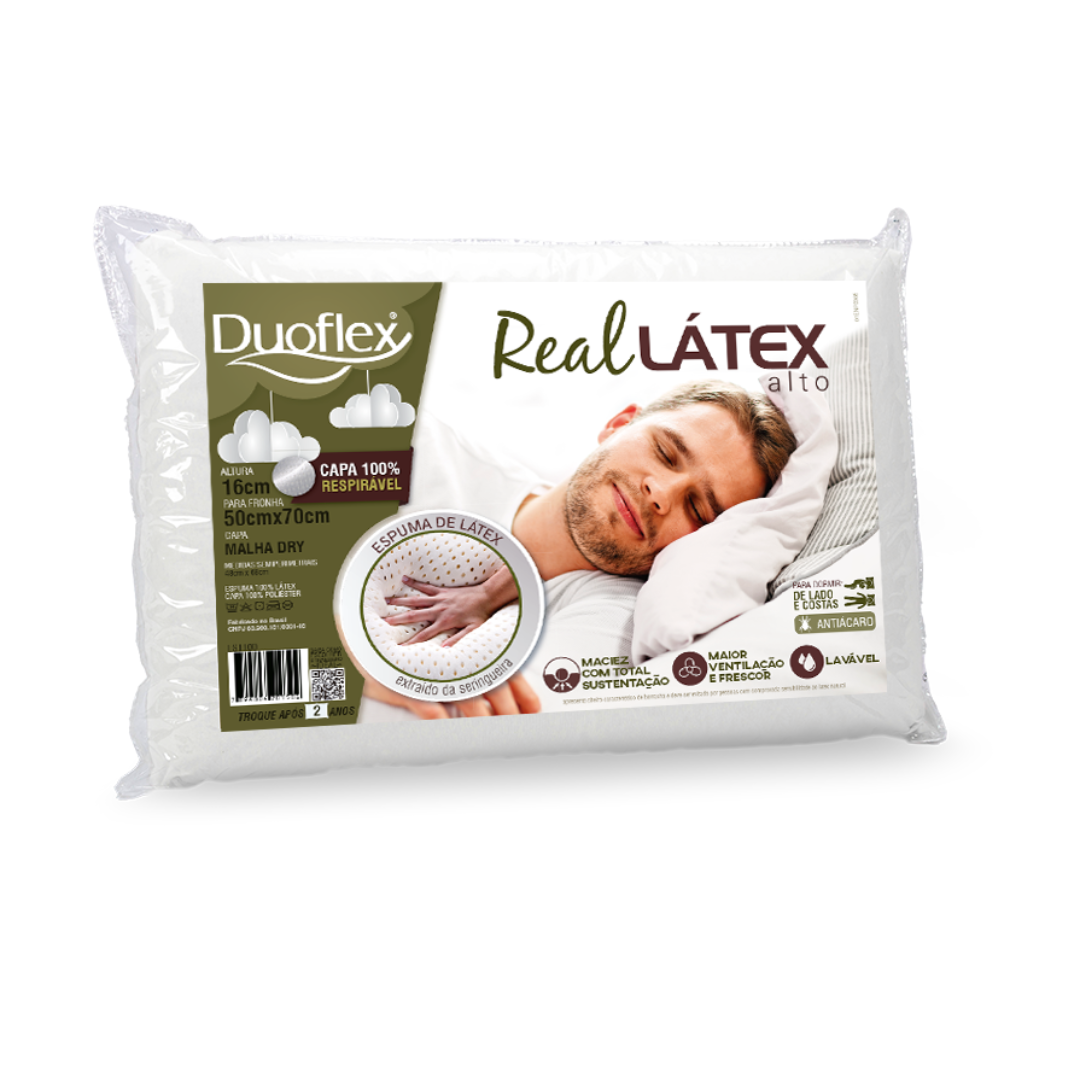 TRAVESSEIRO REAL 100% LATEX NATURAL 16CM ...