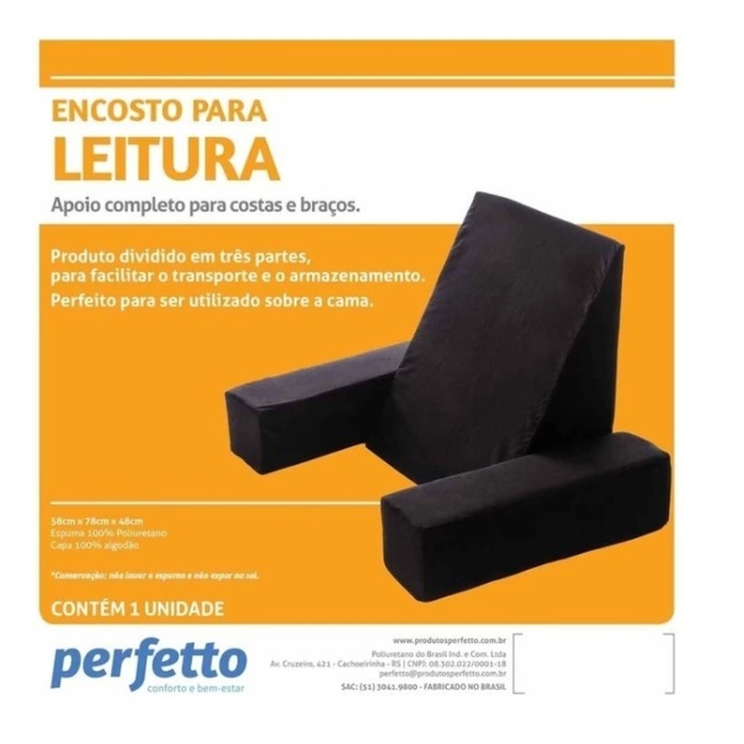 ENCOSTO LEITURA PRETO CAPA ALGOD  C/BRAÇO...