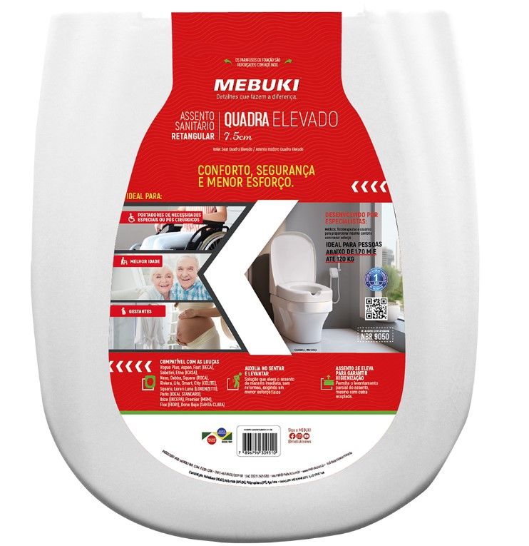 ELEVAÇÃO QUADRA RETANGULAR ASSENTO 7,5CM ...