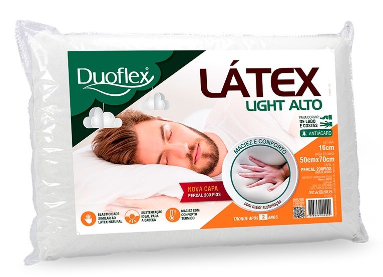 TRAVESSEIRO LATEX POLIUR. LIGH 16CM ALTUR...